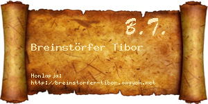 Breinstörfer Tibor névjegykártya
